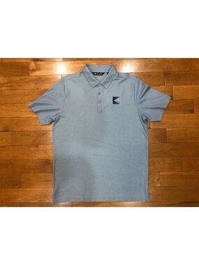 Travis Mathew Lightweight Pima Cotton Blend Short Sleeve Blue Polo Shirt Size L